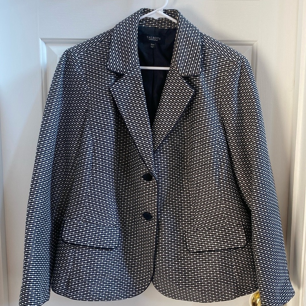 Talbots Black & White Patterned Jacket - image 1